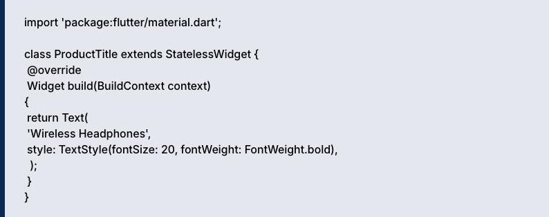 Stateless Widgets