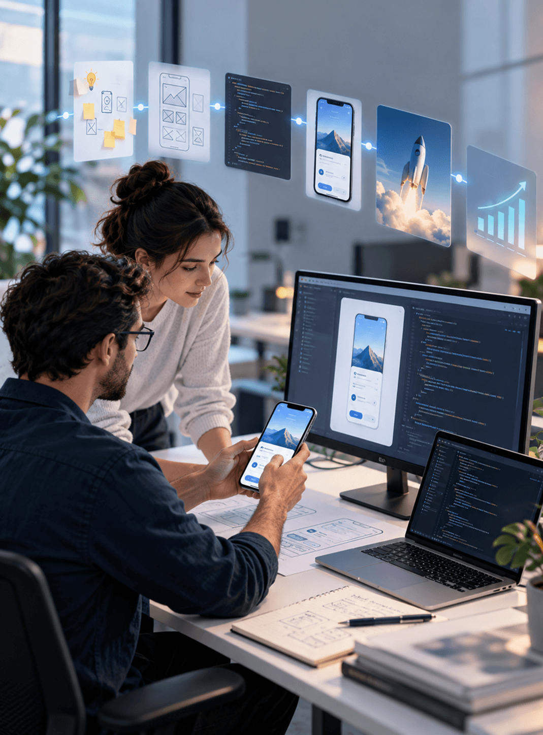 Consulting → Design → Engineering → Launch → Evolution
