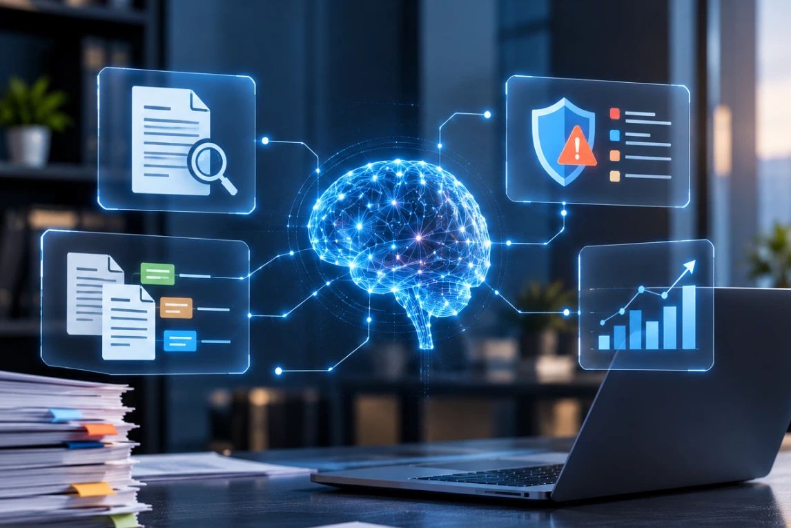 AI and machine learning analysing legal contracts and documents