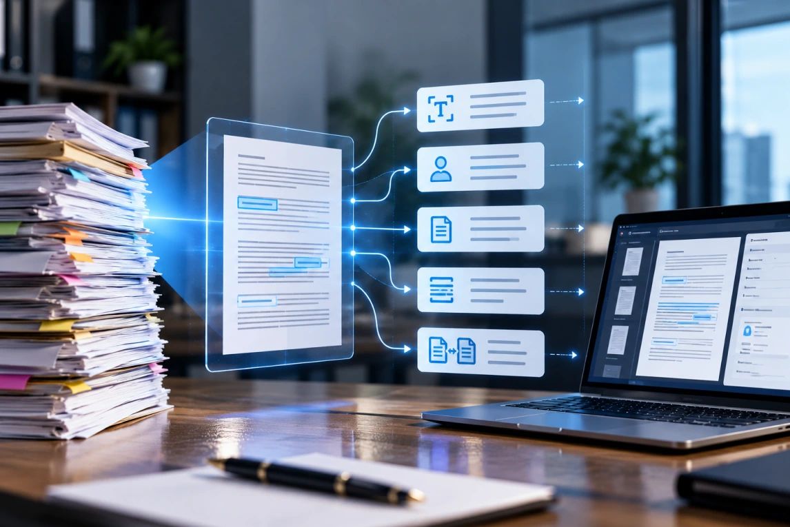 Document intelligence extracting entities and metadata from legal files