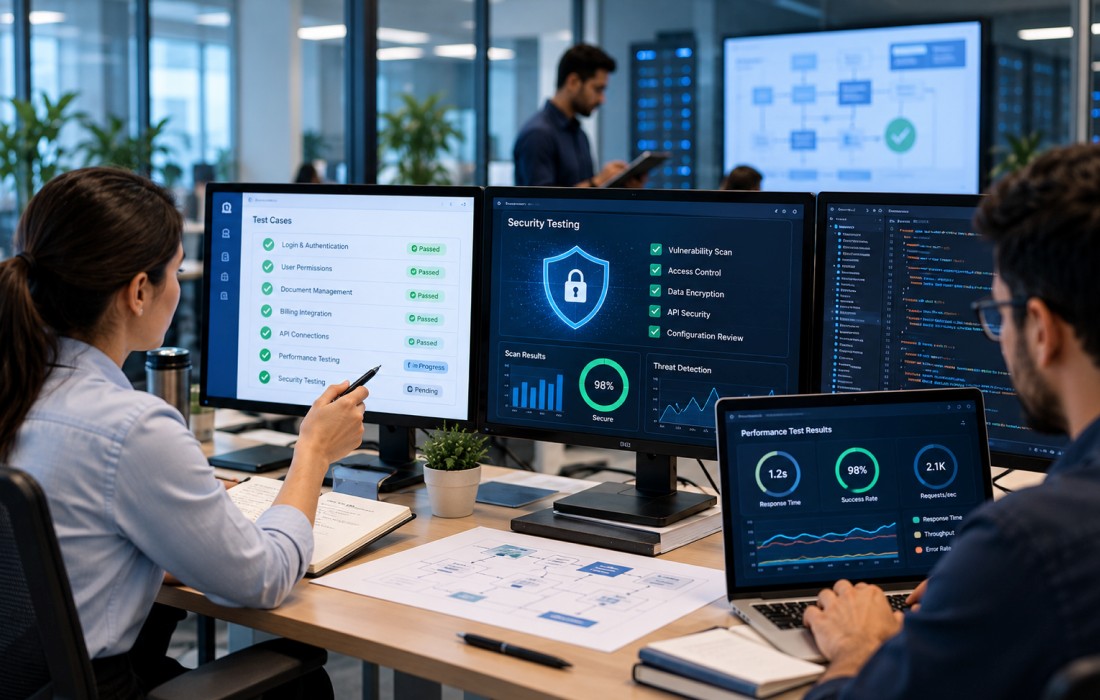 QA & Security Testing stage of legal software development